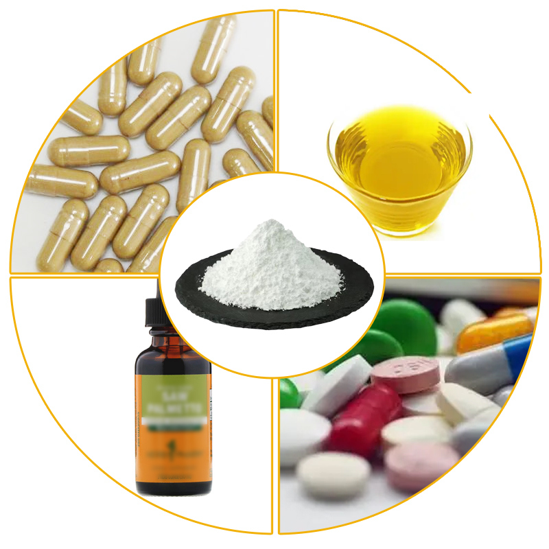Baisfu Top Quality Saw Palmetto Extract Powder Saw Palmetto P.E. 98% Spec Saw Palmetto Fruit Extract with 25%-45% Fatty Acid and Solubility in Methanol  Saw Palmetto Extract CAS 84604-15-9 for food